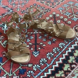 Dolce Vita suede gladiator style flat tan sandals